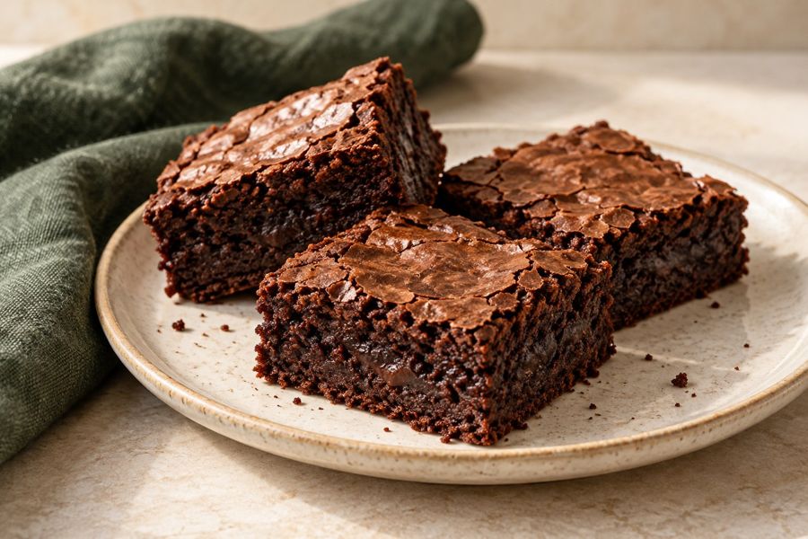 Brownies de chocolate ilustrativos